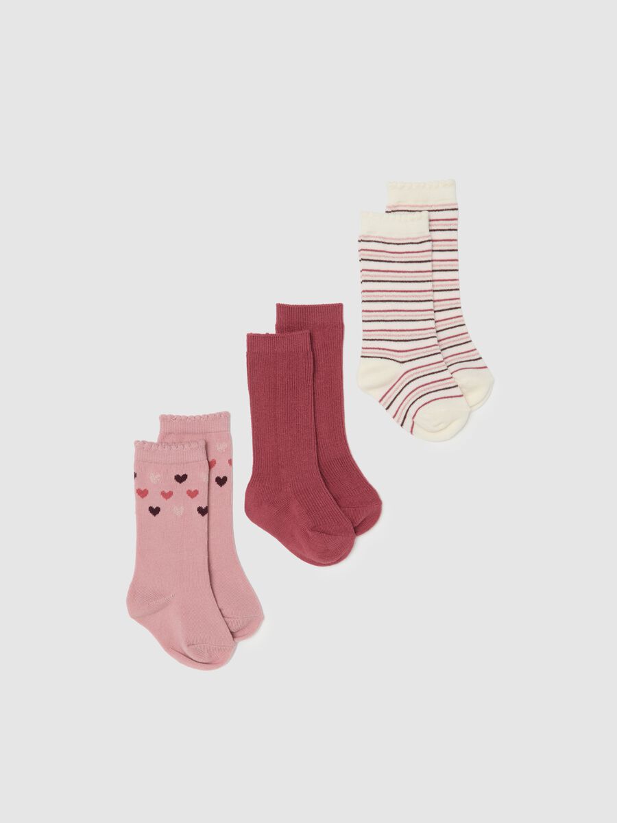Multicolor Elasticated Cotton Mix Baby Girl Socks Triple Pack_0