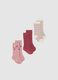 Multicolor Elasticated Cotton Mix Baby Girl Socks Triple Pack_0