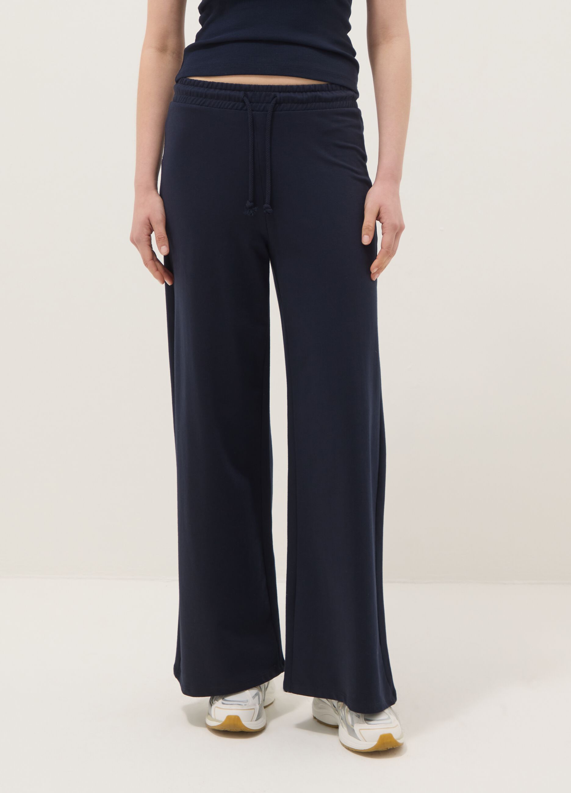 Baggy Blue Cotton Jogger Trousers