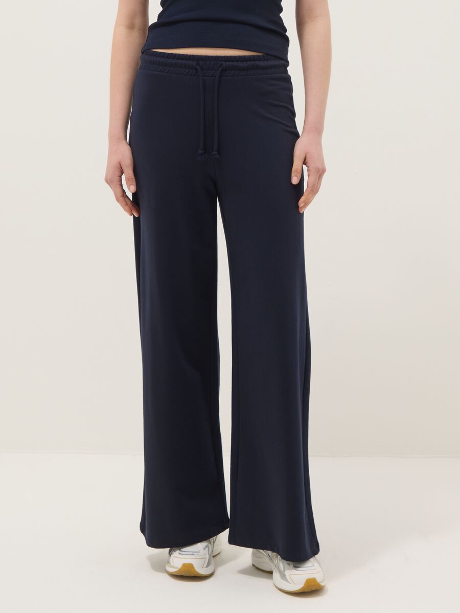 Baggy Blue Cotton Jogger Trousers_1