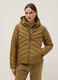 Brown padded regular fit jacket with hood_1