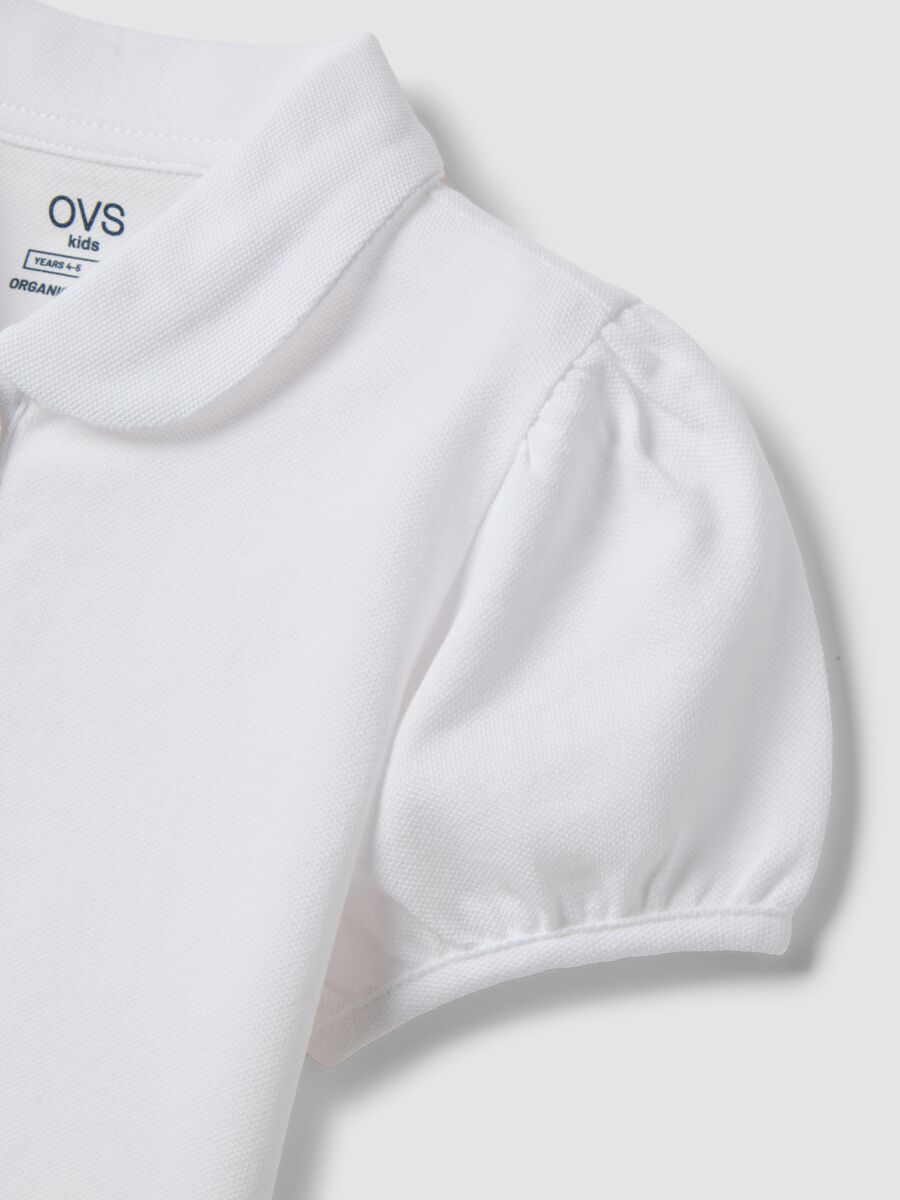 Polo in puro cotone bianca da bambina regular fit_2