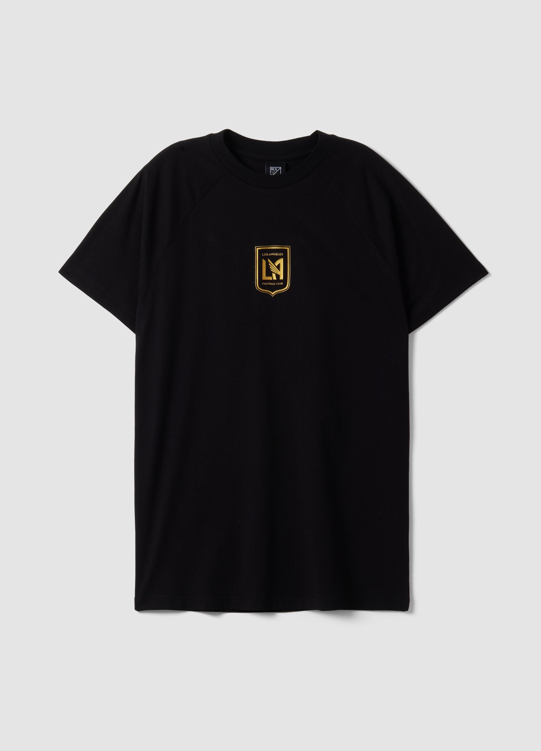 Black pure cotton T-shirt with Los Angeles FC print
