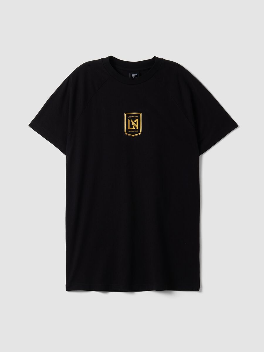 Black pure cotton T-shirt with Los Angeles FC print_4