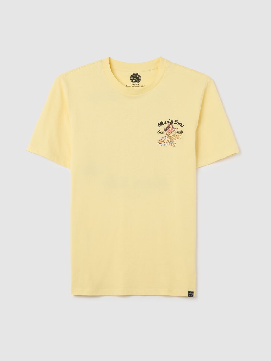 Men's Yellow T-Shirt with Maui & Sons Print_4