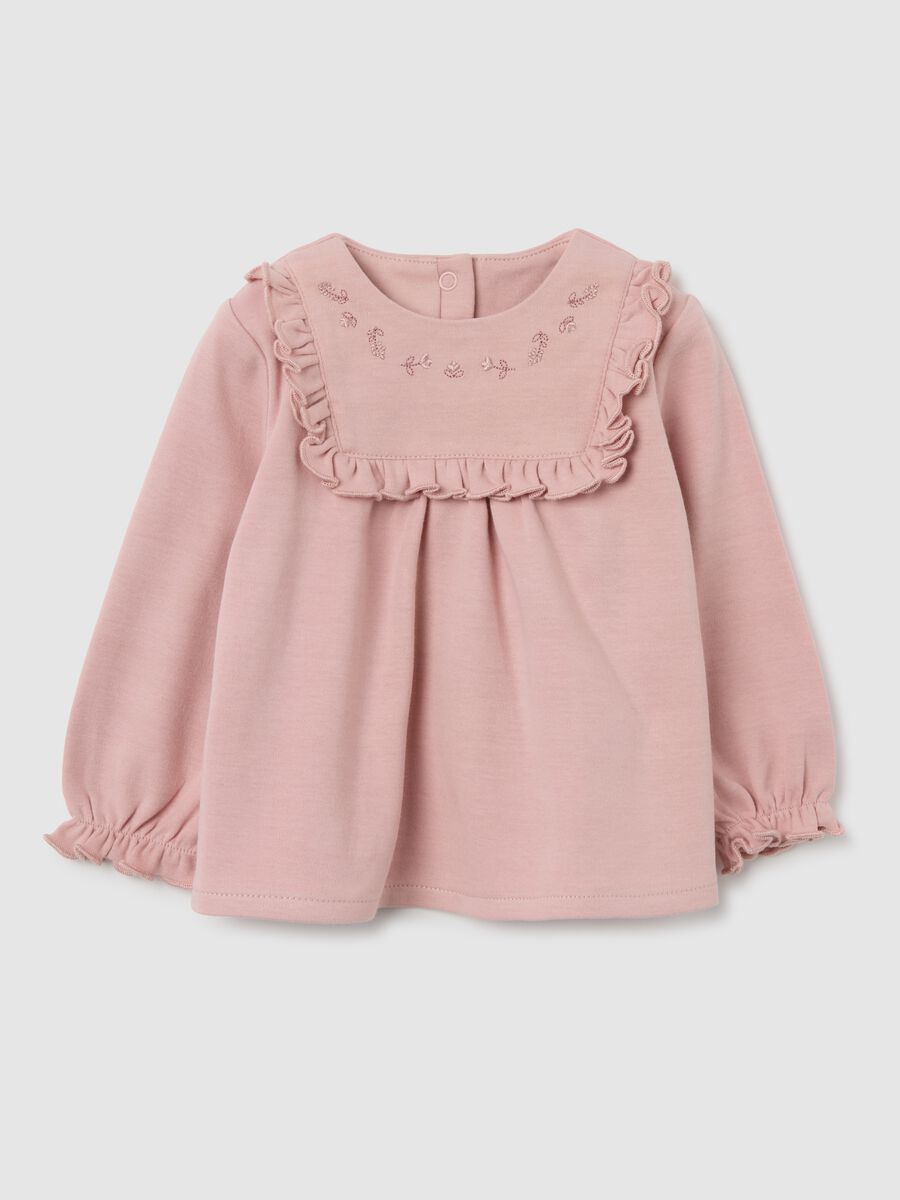 Baby girl's pink pure cotton regular fit t-shirt_0