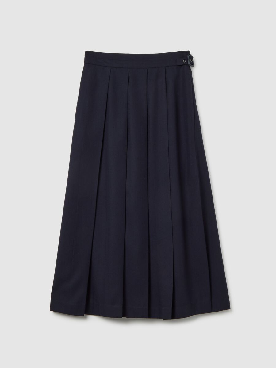 Blue Long Skirt in Viscose Blend_4