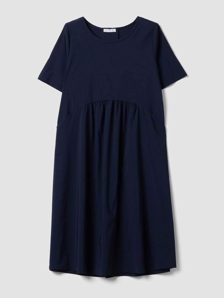 Blue midi dress in stretch viscose, regular fit_4