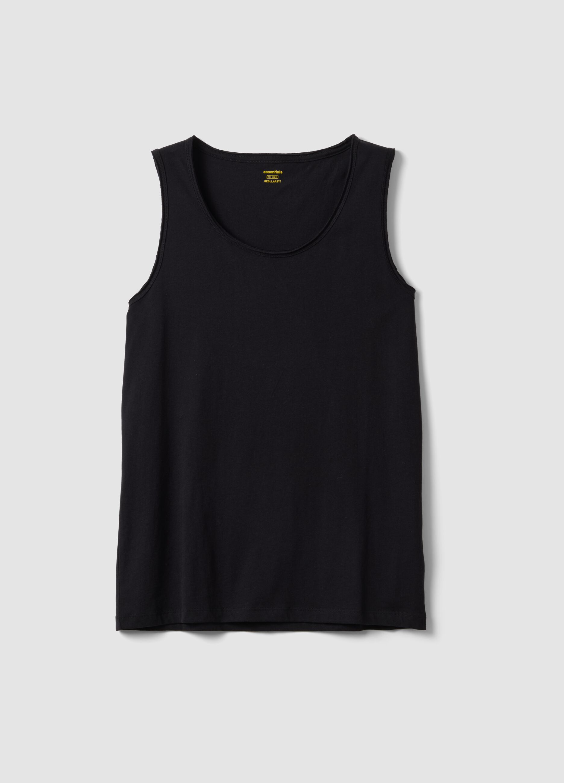 Black pure cotton vest top