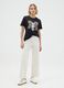 Black pure cotton regular fit t-shirt with Minnie and leopard print_1
