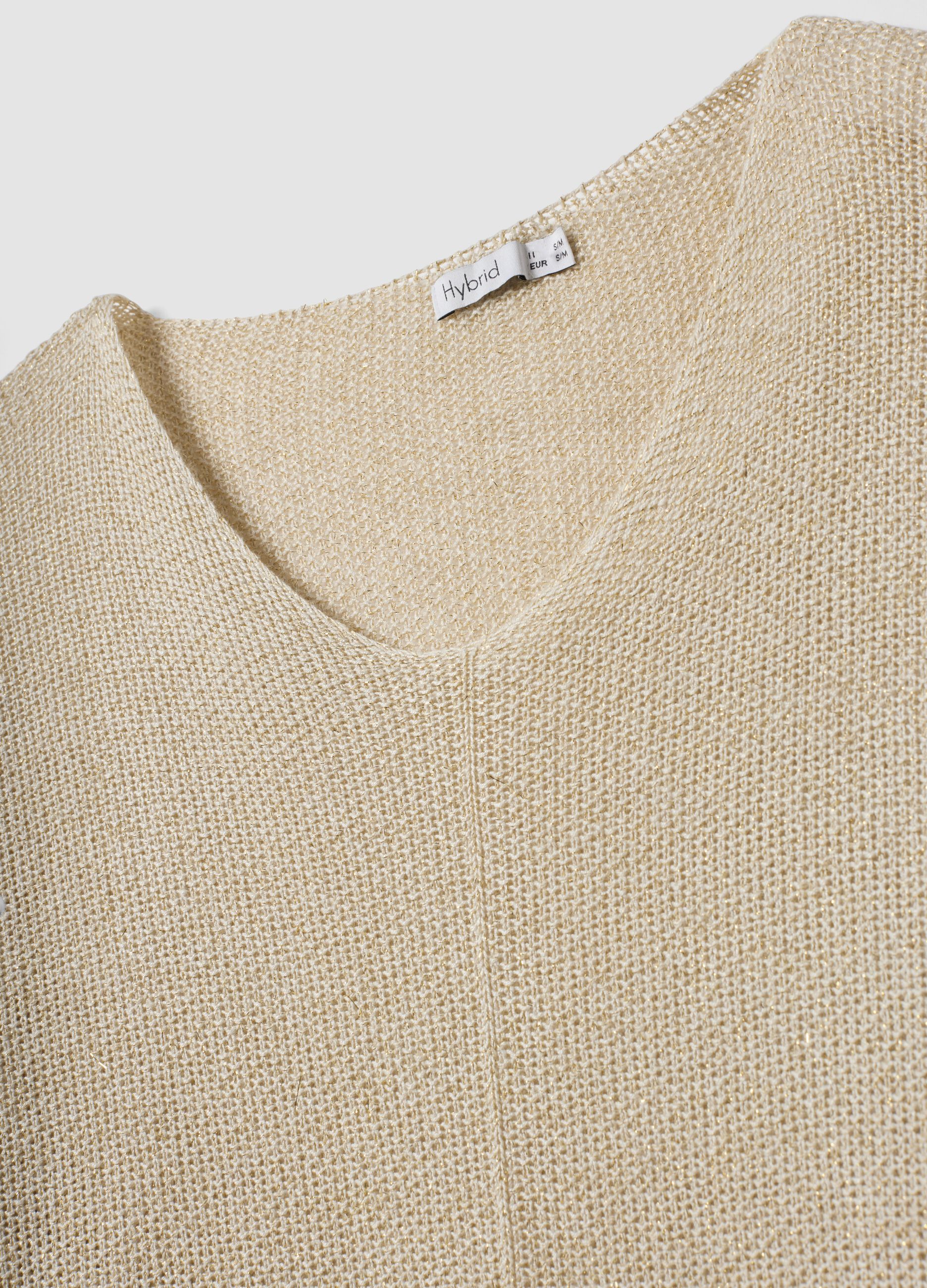 Beige viscose and linen blend knit