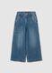 Girls' wide-leg pure cotton denim trousers_0