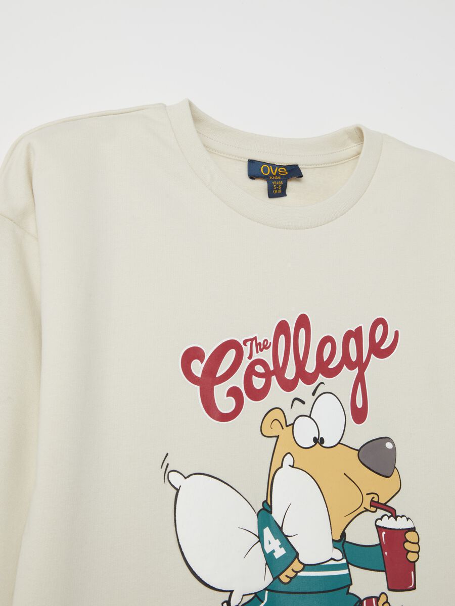 Pigiama in cotone bio stampa "The College Party"_2