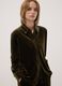 Camicia verde in tessuto velour elasticizzato regular fit_0