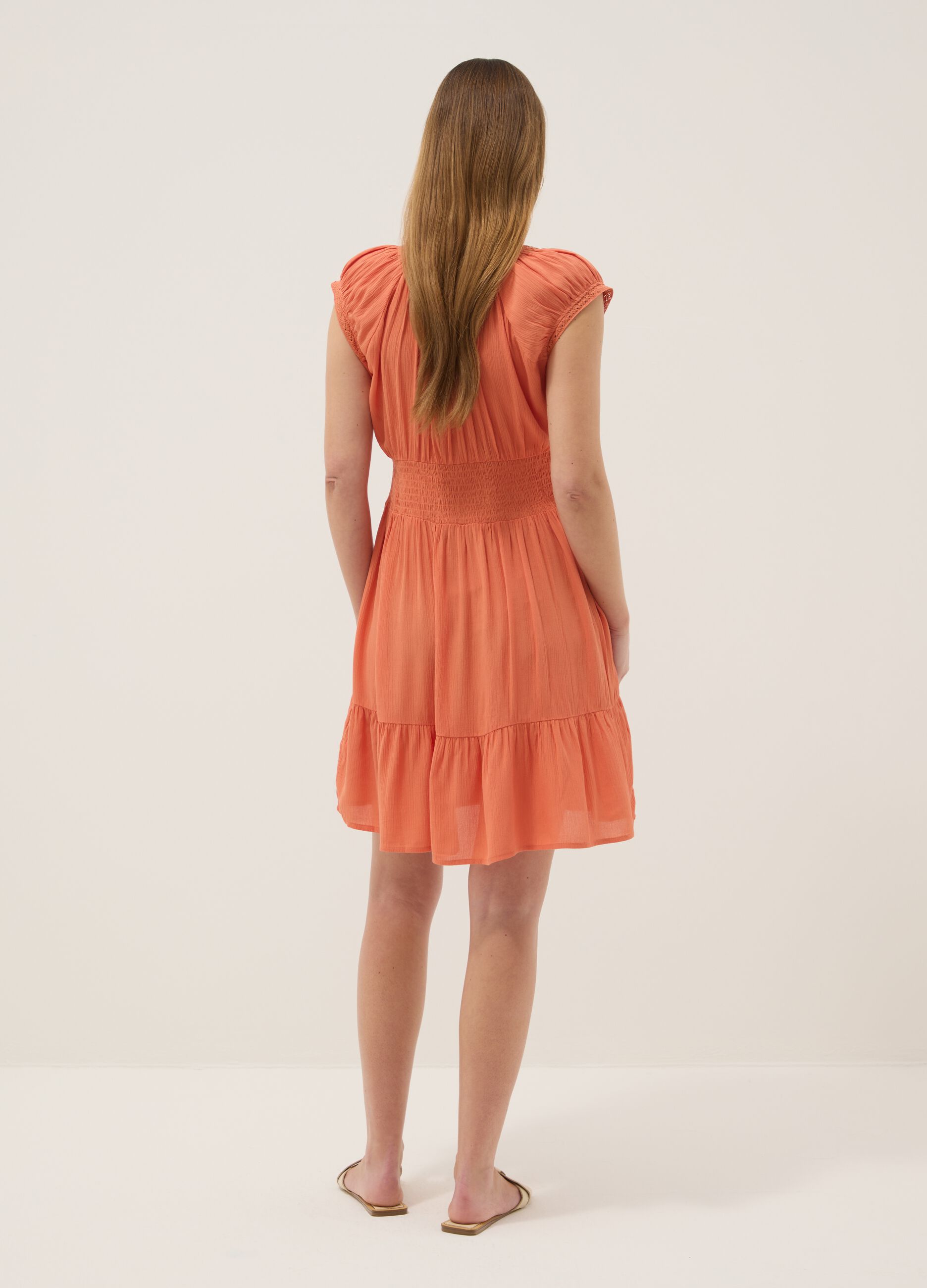 Orange Maternity Dress in Pure Viscose