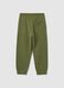 Children's green regular fit jogger trousers in pure cotton_1