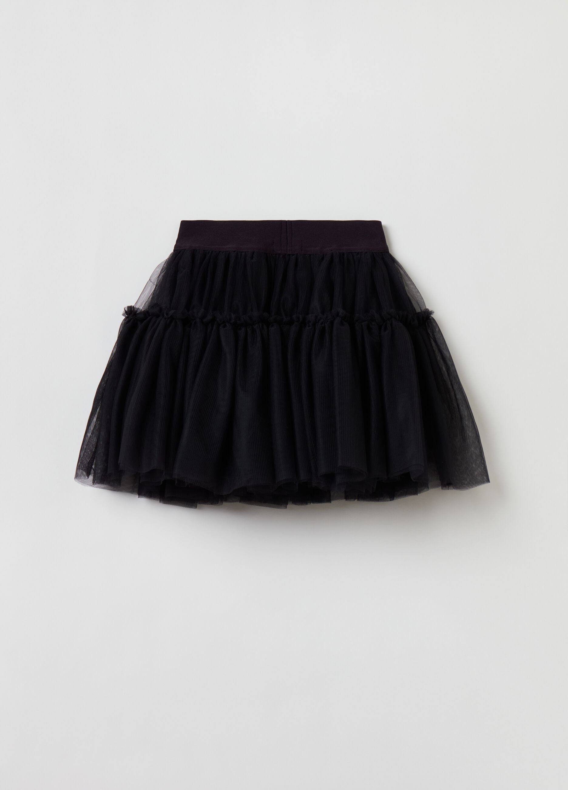 Minigonna in tulle con balza_1