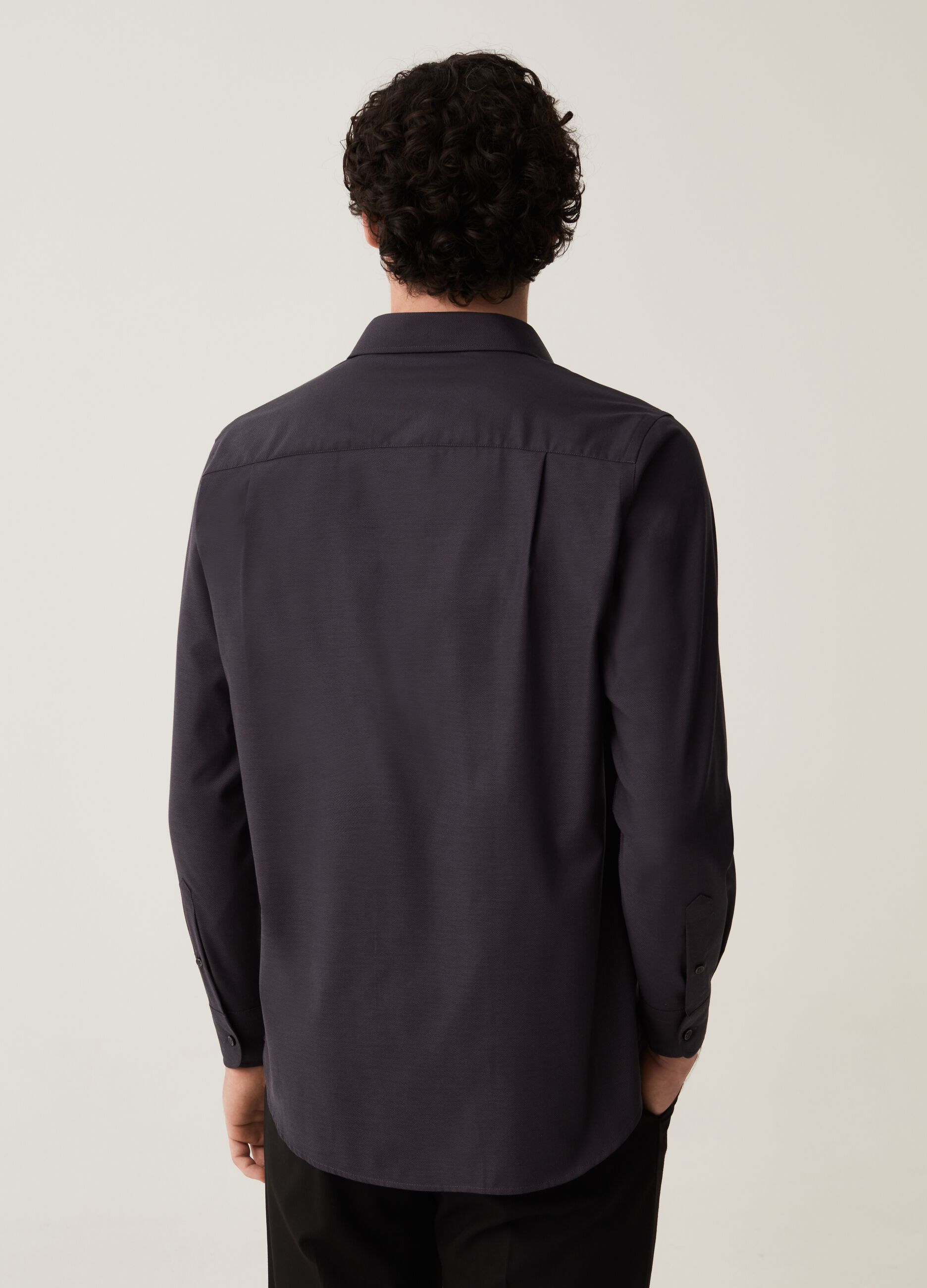 Regular-fit shirt in no-iron cotton