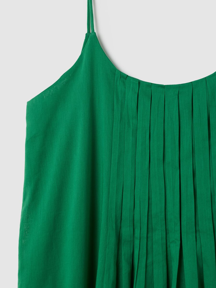 Women's long green pure cotton dress, regular fit_5