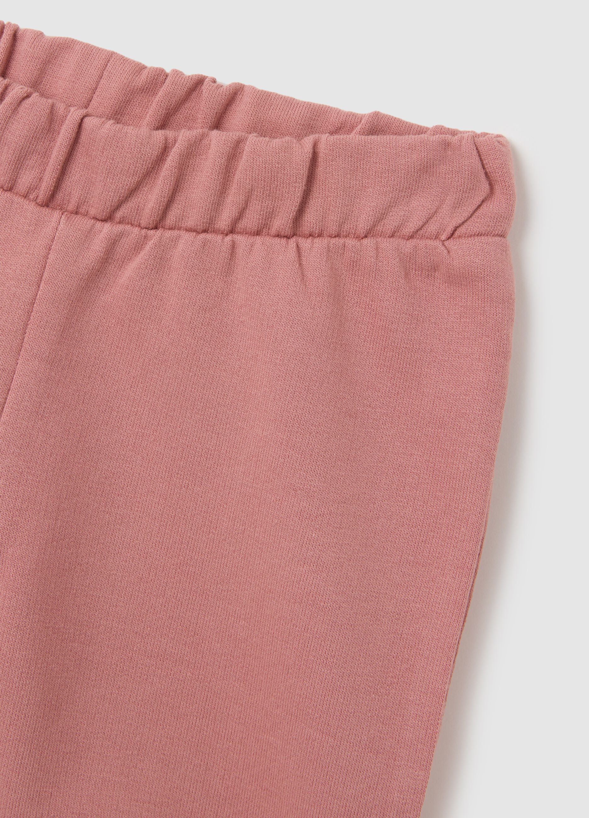 Girls' set in pure white and pink cotton