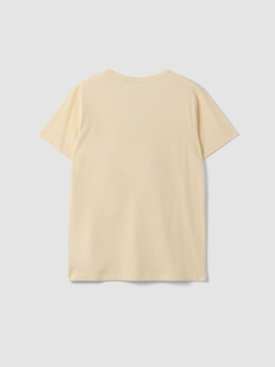 T-shirt beige in puro cotone con stampa animaletti regular fit_6
