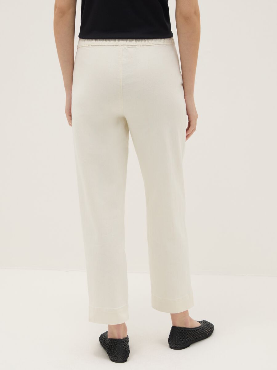 White Slim Fit Cotton Blend Chino Trousers_2
