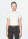 White fitted stretch-cotton T-shirt with high neck_1