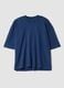 Blue crew-neck pure cotton boxy-fit T-shirt_4