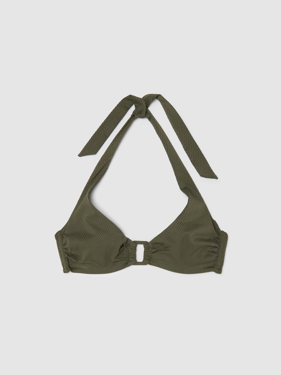 Green sail bikini top with jacquard weave_4