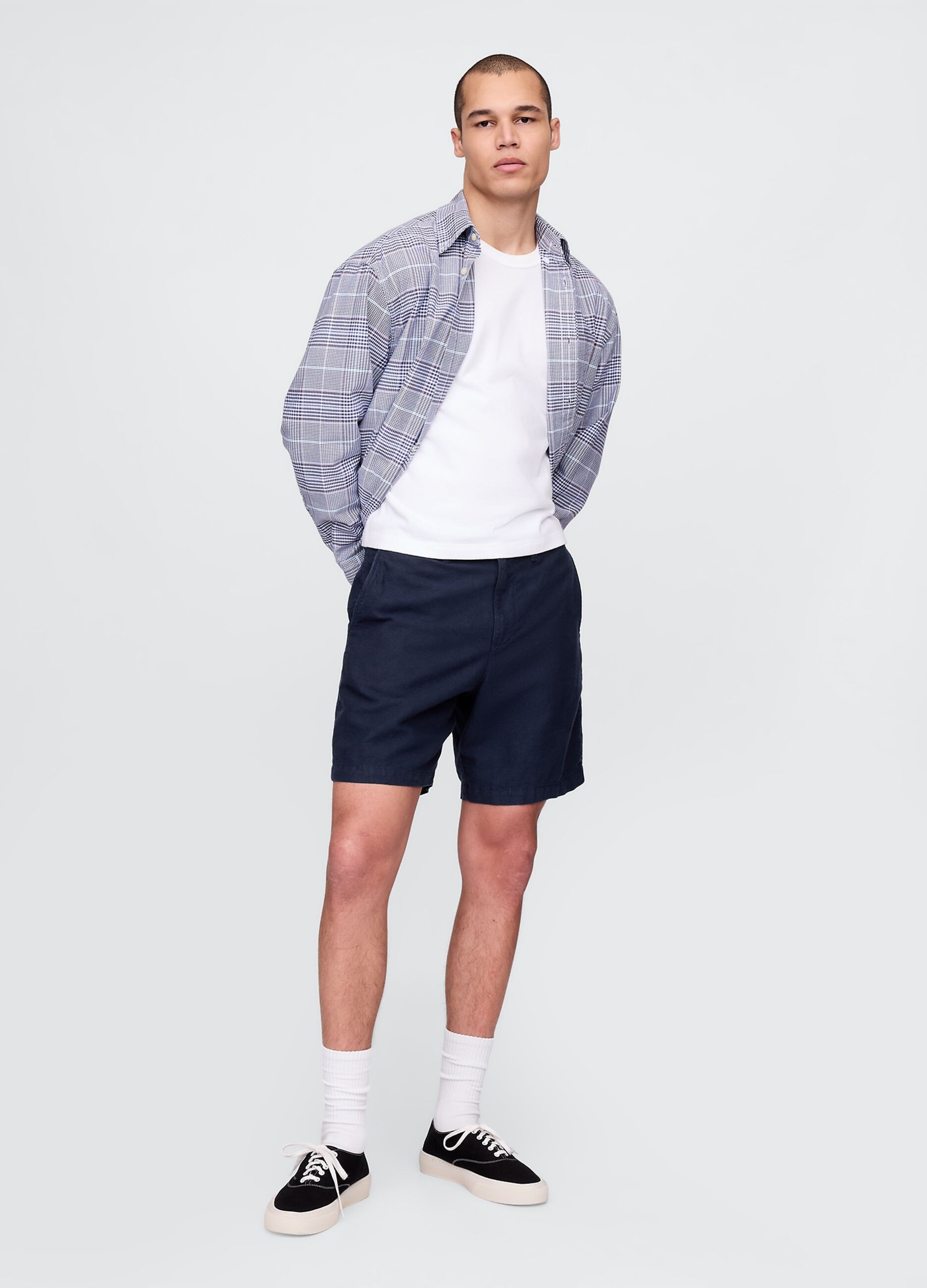 Blue Linen and Cotton Shorts by Gap