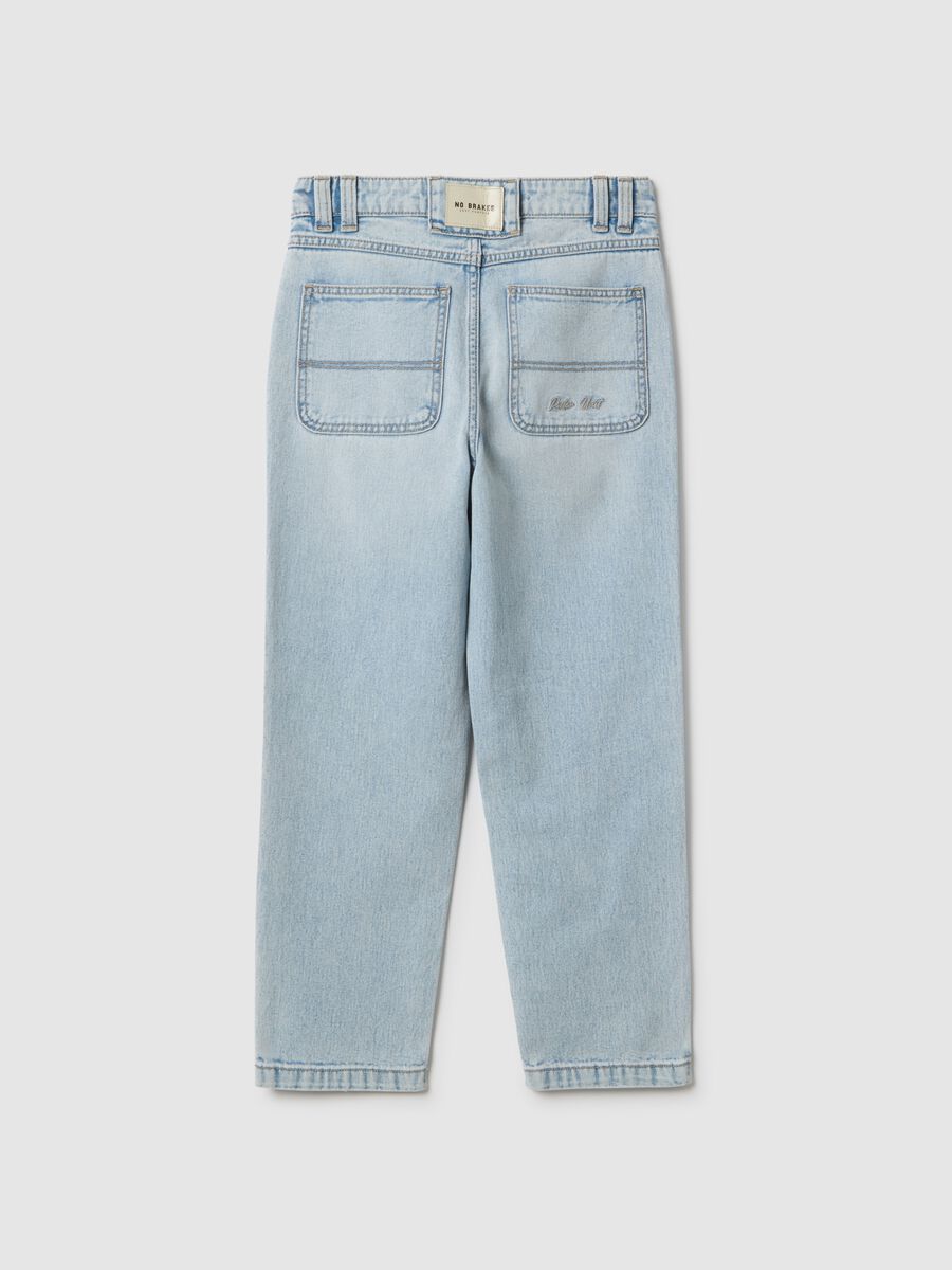 Boy's Relaxed Fit Light Blue Denim Pure Cotton Jeans_1