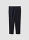 Blue trousers in stretch viscose and wool_0