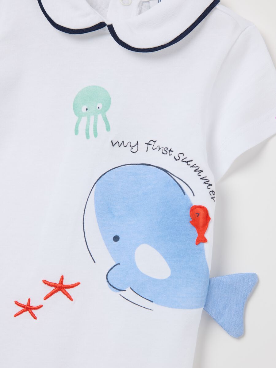 Cotton onesie with whale_2