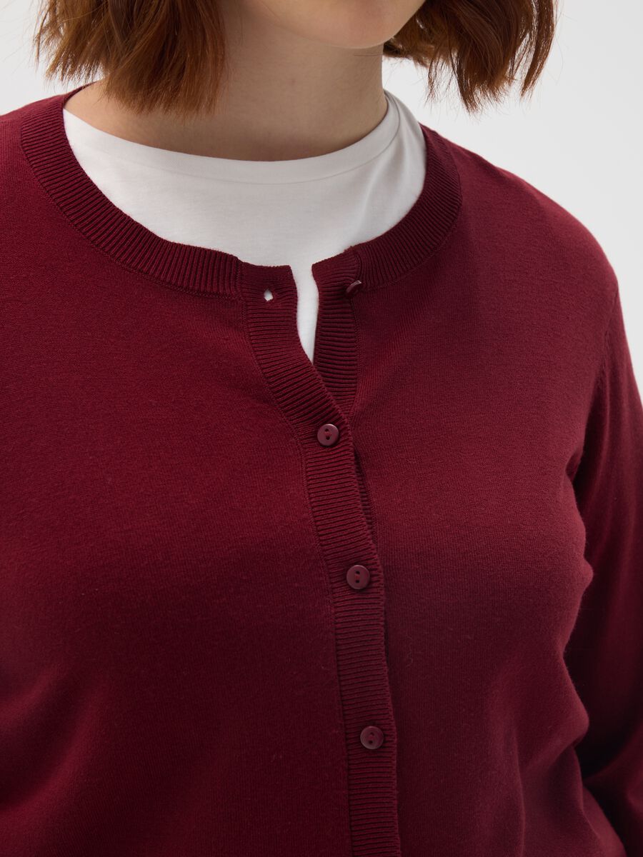 Red Regular Fit Cardigan_1