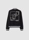 Black college-style cotton-blend sweatshirt with Miami Heat logo_1
