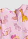 Pink pure cotton baby pyjamas regular fit with animals_3