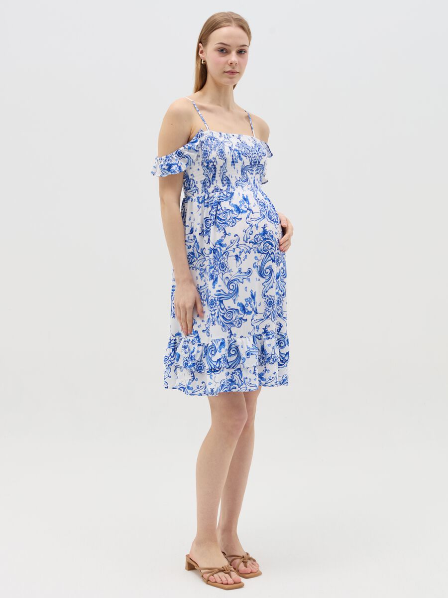 Short off-the-shoulder maternity dress_0
