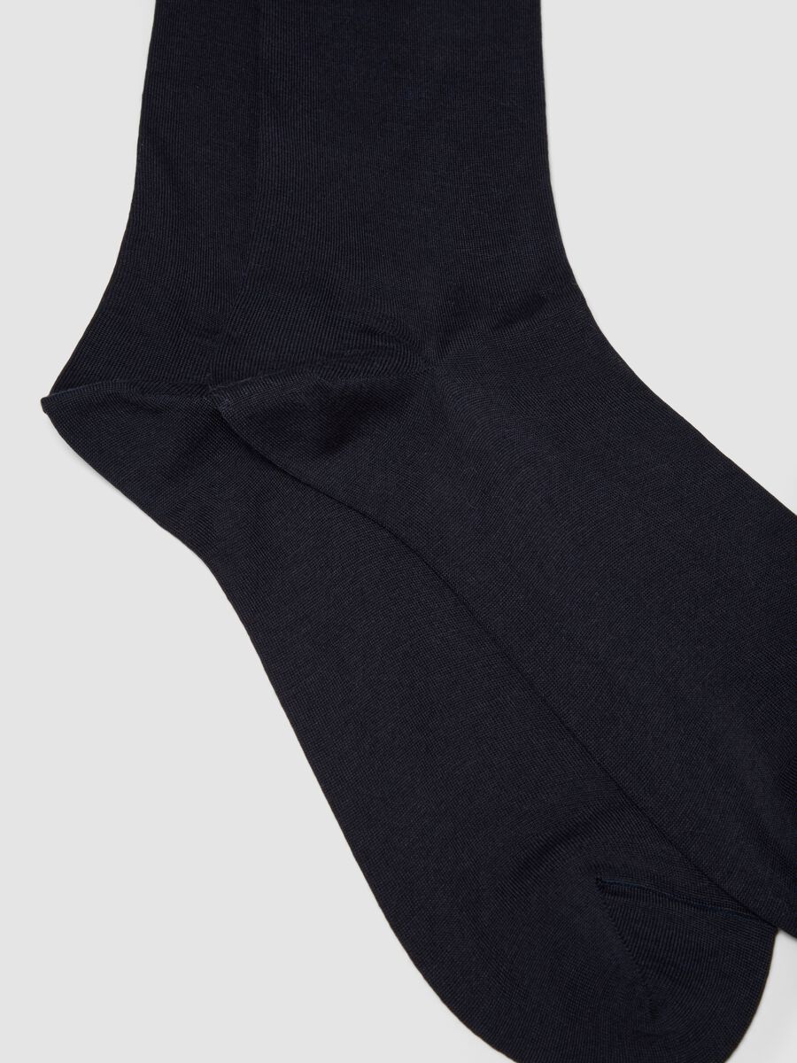 Black long wool-blend socks_1
