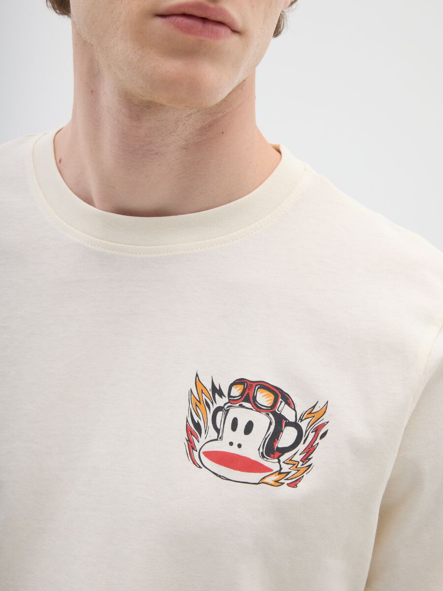 Beige short sleeve T-shirt in pure cotton regular fit_3