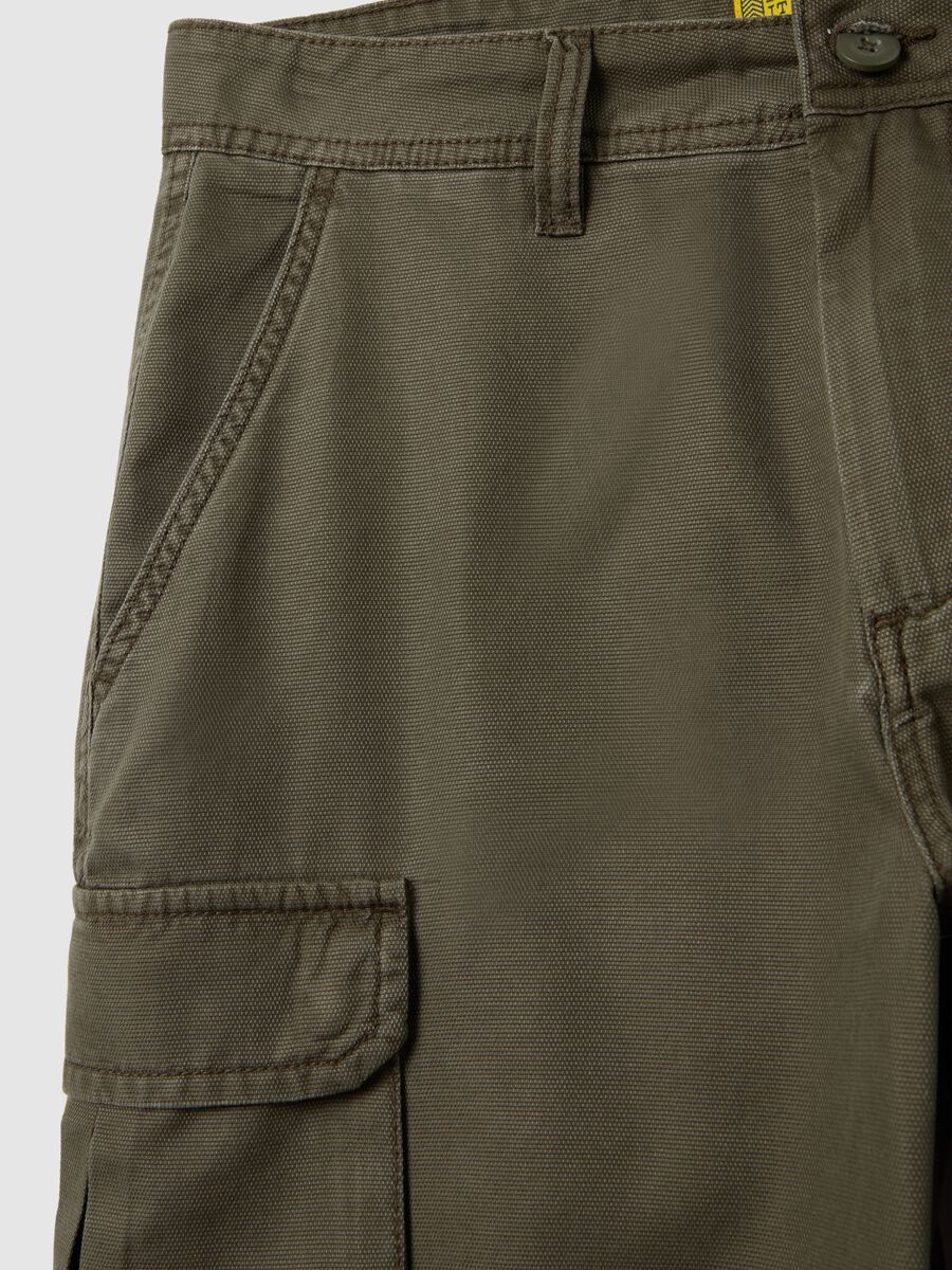 Men's green cotton shorts regular fit_5