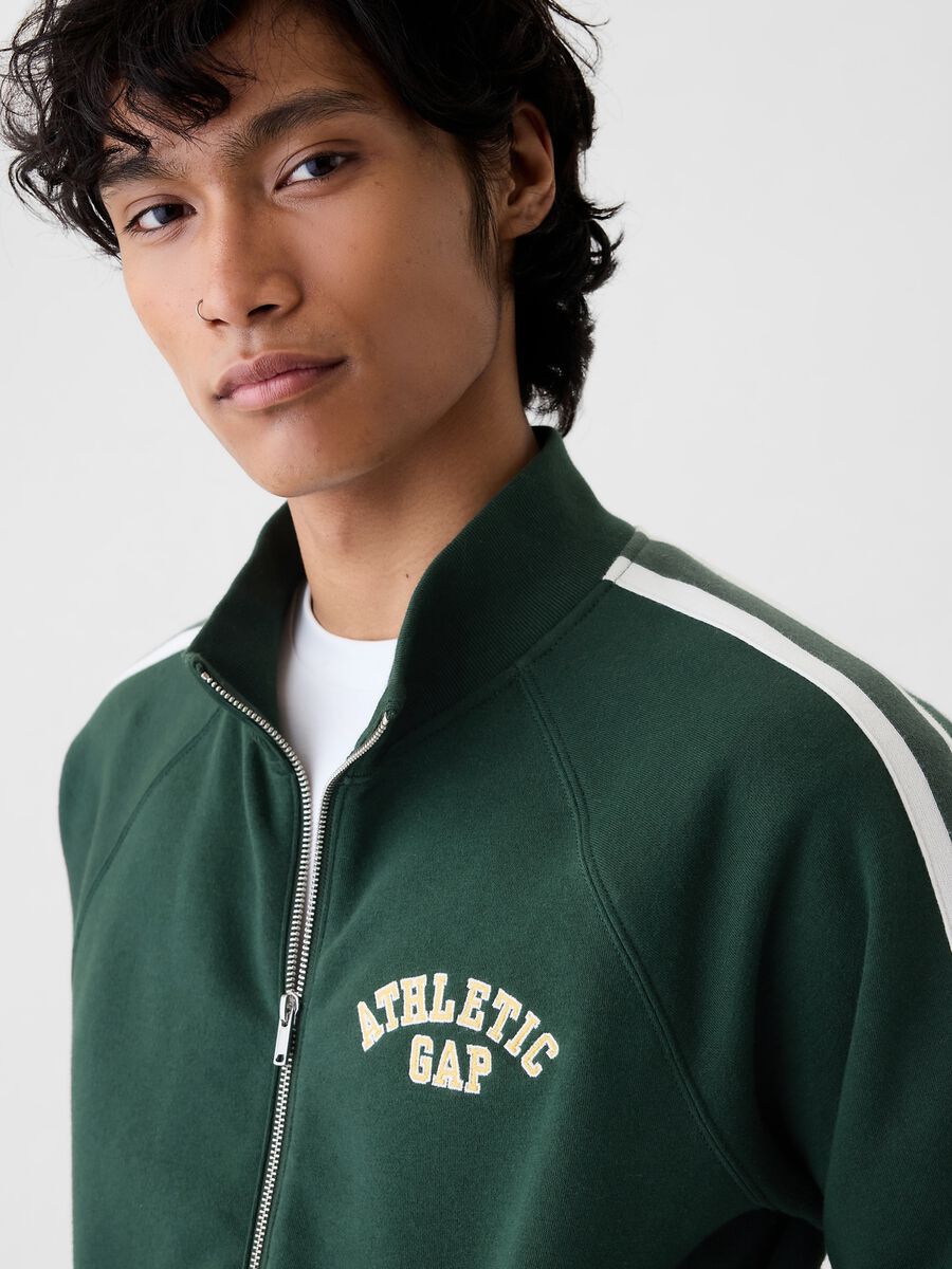 Full-zip con bande rigate e ricamo Athletic_3