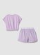 Purple pure cotton set with T-shirt and shorts_4