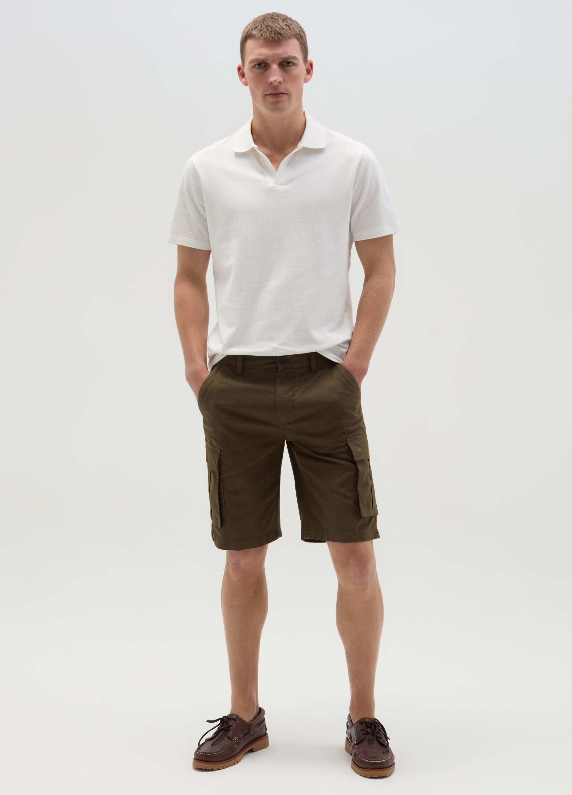 Bermuda cargo in cotone stretch