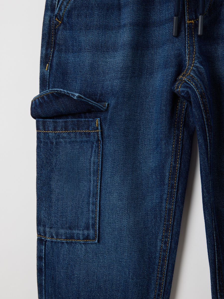 Kids' Blue Cotton Blend Trousers_3