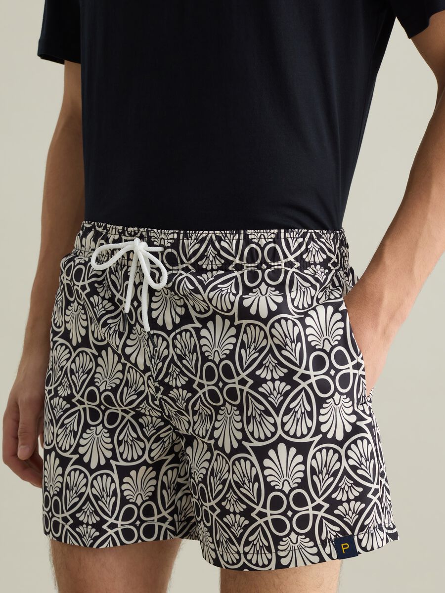 Men's boxers in multicoloured fabric with floral pattern and regular fit_3
