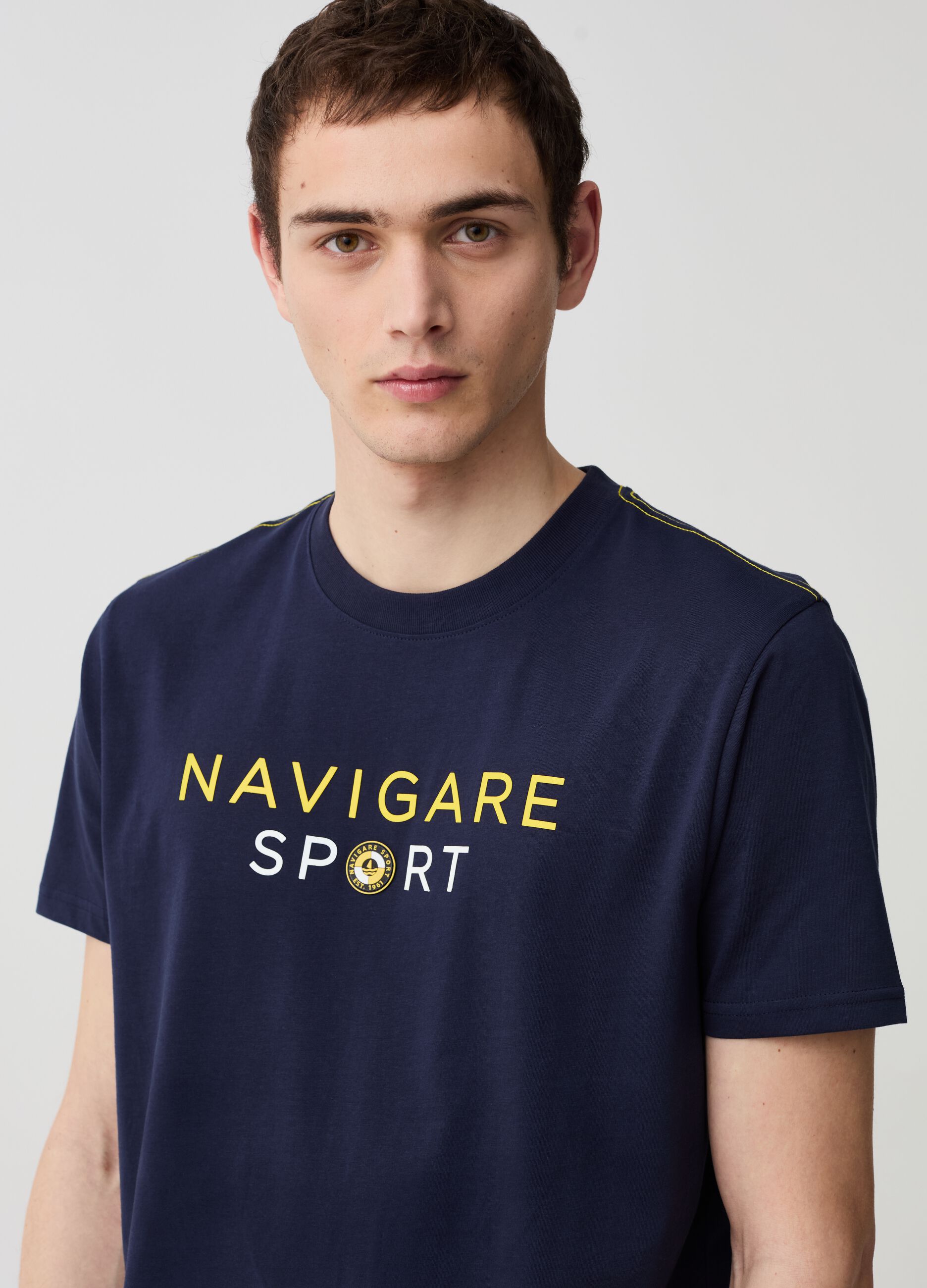 T-shirt stampa lettering Navigare Sport