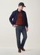 Maglia marrone girocollo in jersey knit regular fit_1