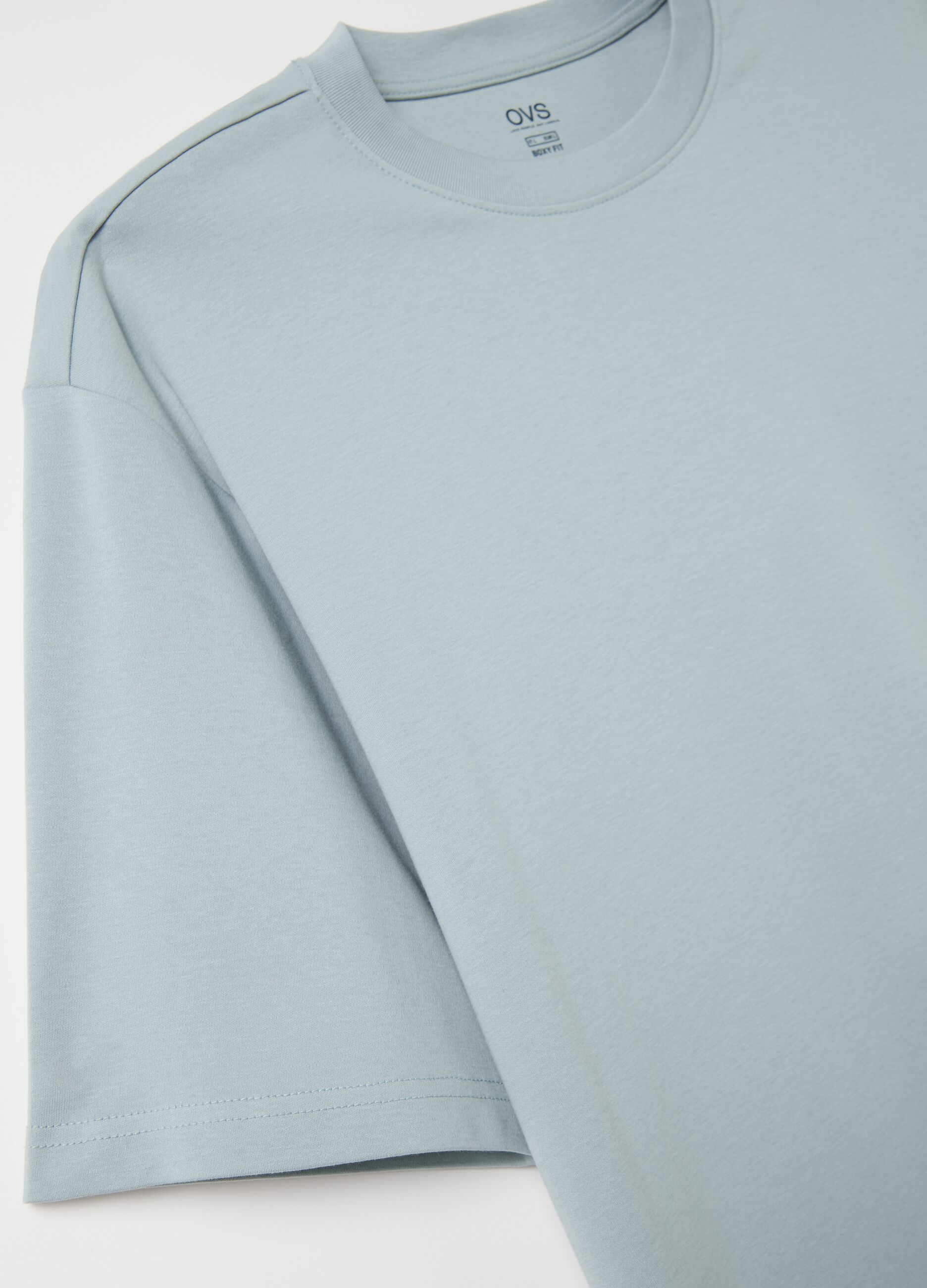 Blue boxy fit t-shirt in pure cotton
