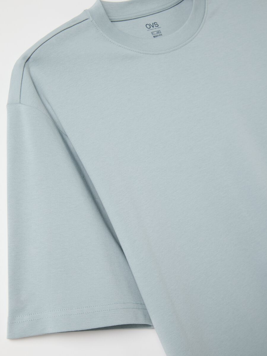 Blue boxy fit t-shirt in pure cotton_5