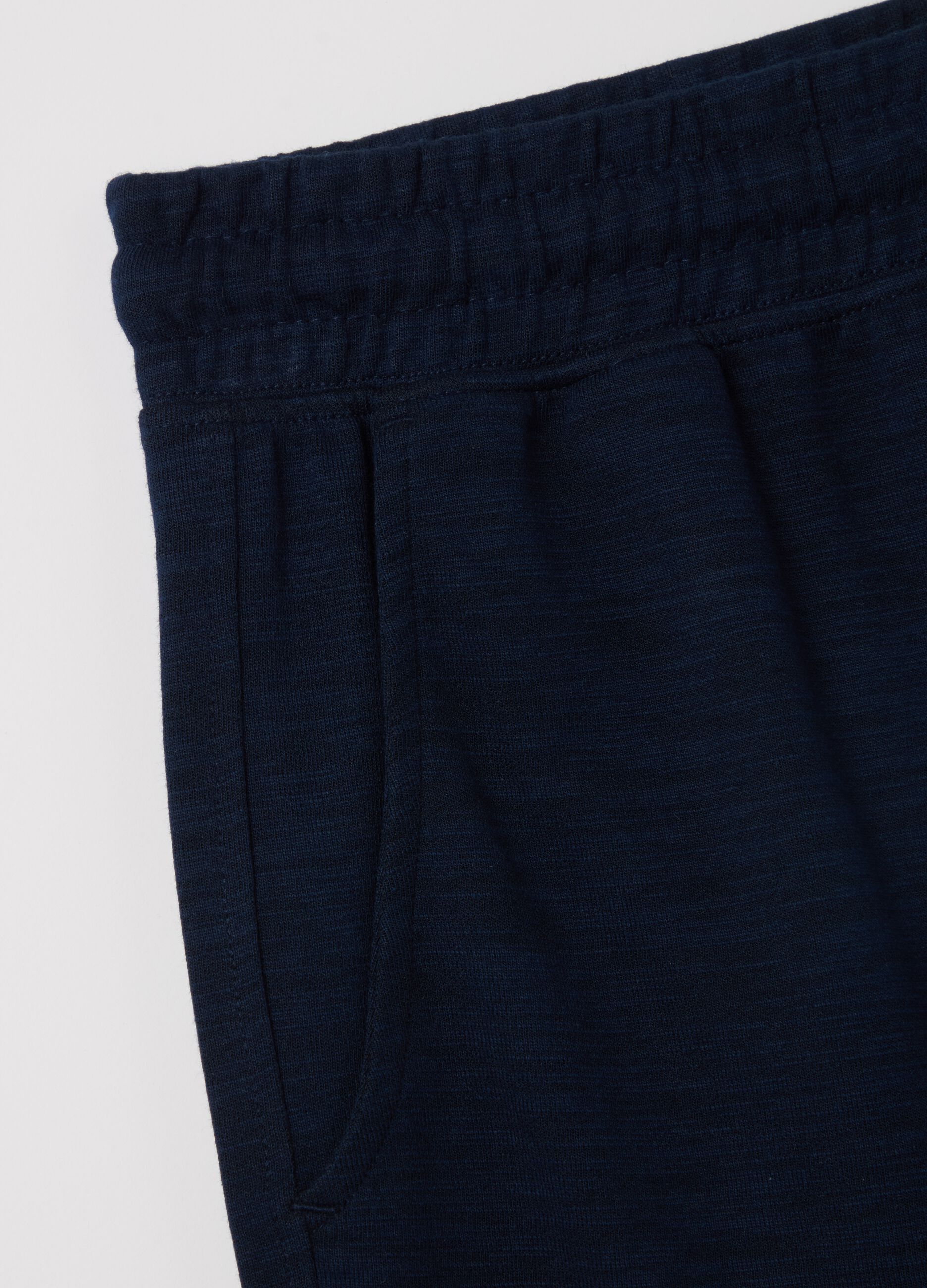 Short pyjamas in slub jersey with drawstring